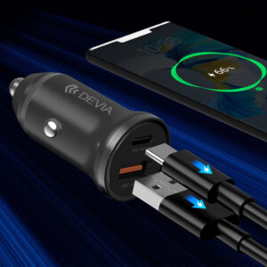 Devia automobilinis įkroviklis Smart Mini PD QC 3.0 30W 1x USB 1x USB-C baltas - Image 9