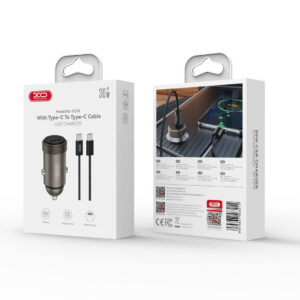 XO automobilinis įkroviklis CC70 PD 30W 1x USB-C juodas + laidas USB-C - USB-C - Image 2