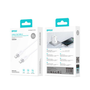BWOO 65W laidas USB-C - USB-C 1m baltas - Image 6