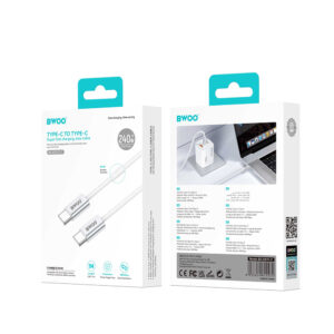 BWOO 240W pintas laidas USB-C – USB-C BO-X317C-C 1m baltas - Image 4