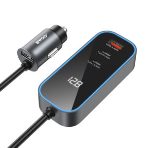 BWOO CC107 PD automobilinis įkroviklis 1x USB-C - USB-A jungtis 30W juodas