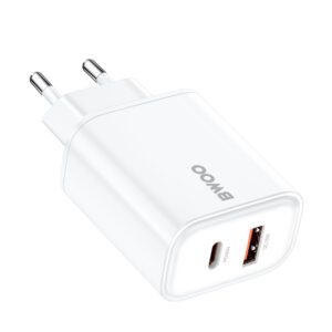 BWOO CDA207 PD 36W sieninis įkroviklis 1x USB-A + USB-C jungtis baltas - Image 3
