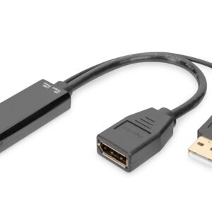Digitus AK-330101-002-S vaizdo kabelio adapteris 0,2 m HDMI A tipo (standartinis) HDMI + USB Juoda