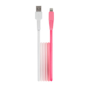 Setty laidas USB - Lightning 1,5 m 2,4A KGA-L-1.52420 baltai rožinis gradientas