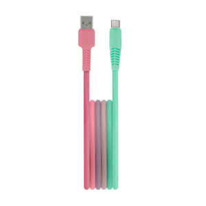 Setty laidas USB - USB-C 1,5 m 3A KGA-C-1.5320 turkio ir rožinės spalvos gradientas