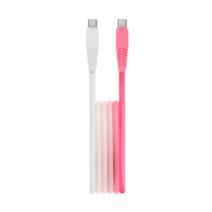 Setty laidas USB-C - USB-C 1,5 m 3A KGC-C-1.5320 baltai rožinis gradientas