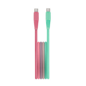 Setty laidas USB-C - USB-C 1,5 m 3A KGC-C-1.5320 turkio ir rožinės spalvos gradientas