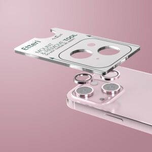 Etteri kameros objektyvo apsauga, skirta Apple iPhone 15 / 15 Plus, rožinė - Image 4