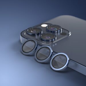 Etteri kameros objektyvo apsauga, skirta iPhone 15 Pro / 15 Pro Max, tamsiai mėlyna - Image 3