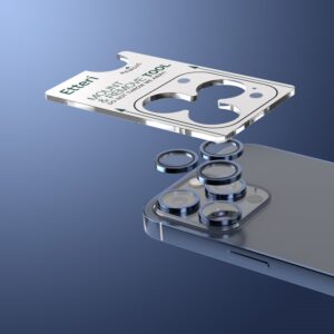 Etteri kameros objektyvo apsauga, skirta iPhone 15 Pro / 15 Pro Max, tamsiai mėlyna - Image 4