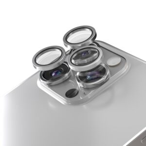 Etteri kameros objektyvo apsauga, skirta Apple iPhone 15 Pro / 15 Pro Max, titano pilka