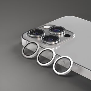 Etteri kameros objektyvo apsauga, skirta Apple iPhone 15 Pro / 15 Pro Max, titano pilka - Image 3