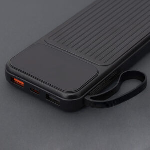 Maxlife išorinė baterija su integruotais laidais MXPB-06 PD QC 22,5W 10000 mAh juoda - Image 4