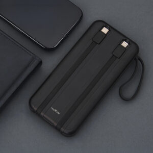 Maxlife išorinė baterija su integruotais laidais MXPB-06 PD QC 22,5W 10000 mAh juoda - Image 7