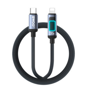 BWOO X324CL pintas greitojo įkrovimo laidas su šviesos indikatoriumi PD 27W USB-C – Lightning