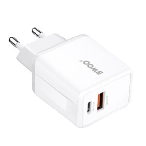 BWOO sieninis įkroviklis CDA182 QC 38W 1x USB-A + 1x USB-C baltas - Image 2
