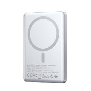 BWOO itin plonas aliumininis magnetinis išorinis akumuliatorius P76 PD 20W 10000 mAh su skaitmeniniu ekranu ir USB-C jungtimi, juodas - Image 2