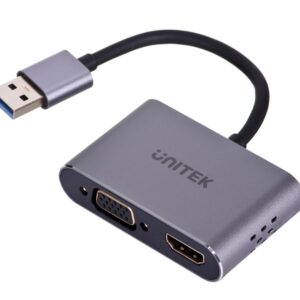 UNITEK ADAPTERIS USB-A - HDMI IR VGA, FULL HD, M/F - Image 2