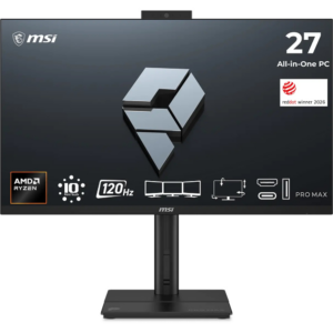 All-in-One PC MSI PRO MAX 27TP Z 8MG Ryzen 7 / 16 GB / 512 GB SSD / 27" FHD / Touchscreen / IPS / 120Hz / 5MP Webcam / Windows 11 Pro (black)