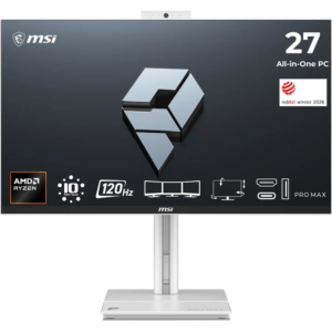 All-in-One PC MSI PRO MAX 27TP Z 8MG Ryzen 7 / 16 GB / 512 GB SSD / 27" FHD / Touchscreen / IPS / 120Hz / 5MP Webcam / Windows 11 Pro (white)