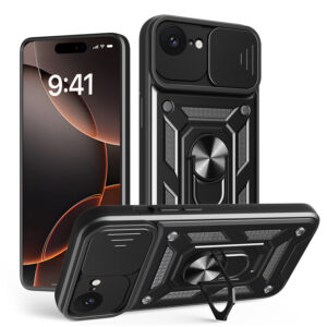 Defender Slide dėklas, skirtas Apple iPhone 16e / 17e, juodas