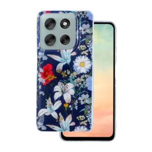 Glow Glam dėklas Motorola Moto G86 mėlynas