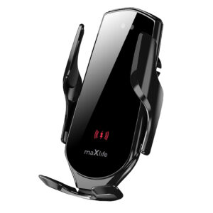 Maxlife automobilinis laikiklis ventiliacijos grotelėms MXCH-08 automatinis su belaidžiu įkrovimu juodas 15W