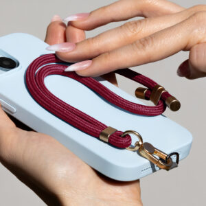 Universalus telefono dirželis, elegantiškas, bordo spalvos - Image 4