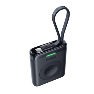 Baseus EnerFill FW11 nešiojamas belaidis įkroviklis Apple Watch su integruotu laidu 5W juodas - Image 3