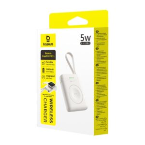 Baseus EnerFill FW11 nešiojamas belaidis įkroviklis Apple Watch laikrodžiui su integruotu laidu 5W baltas - Image 4