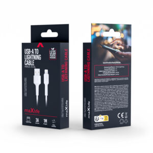 Maxlife MXUC-13 laidas USB-A - Lightning 1,0 m 3A baltas - Image 2