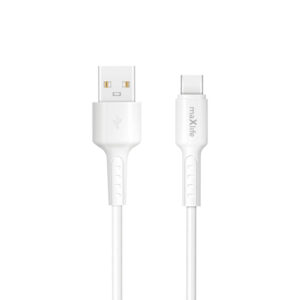 Maxlife MXUC-13 laidas USB-A - USB-C 1,0 m 3A baltas