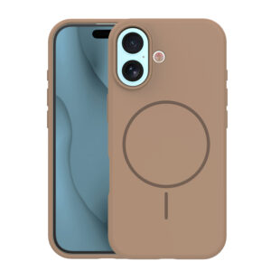 Plonas silikoninis Mag dėklas, skirtas Apple iPhone 17 6,3" / 18 6,3", rudas