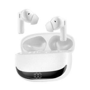 BWOO Bluetooth ausinės BW40 TWS ANC su LCD ekranu, baltos - Image 2