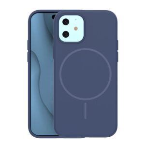 Plonas silikoninis Mag dėklas, skirtas Apple iPhone 12 / 12 Pro 6,1" tamsiai mėlynas