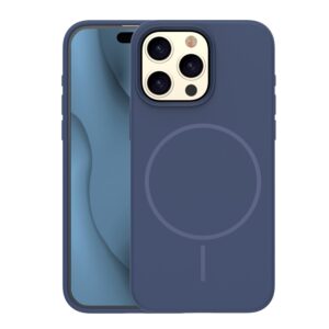 Plonas silikoninis Mag dėklas, skirtas Apple iPhone 15 Pro 6,1", tamsiai mėlynas