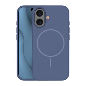 Plonas silikoninis Mag dėklas, skirtas Apple iPhone 16 6,1" tamsiai mėlynas