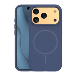 Plonas silikoninis Mag dėklas, skirtas Apple iPhone 17 Pro Max 6,9" / 18 Pro Max 6,9", tamsiai mėlynas