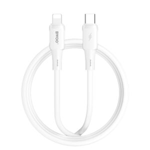 BWOO silikoninis laidas X329CL 27W USB-C - Lightning 1m baltas