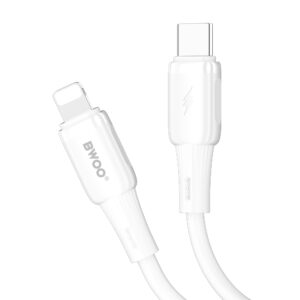 BWOO silikoninis laidas X329CL 27W USB-C - Lightning 1m baltas - Image 3