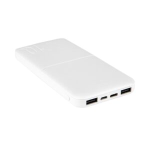 IŠORINĖ BATERIJA MX COCO 10 000mAh 2xUSB, 10W Li-Po, BALTA + MICROUSB LAIDAS - Image 2