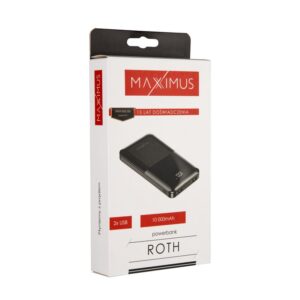 IŠORINĖ BATERIJA MX ROTH 10 000 mAh, 2XUSB, 10W Li-Po, JUODA, + microUSB LAIDAS - Image 4