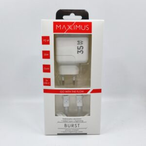 SIENINIS ĮKROVIKLIS MX BURST GaN PD 35W, 2xUSB-C + C/LIGHTNING PD LAIDAS 20W BALTAS - Image 5