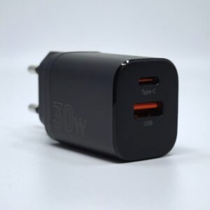 SIENINIS ĮKROVIKLIS MX CARBON 30W PD+QC USB-A+C JUODAS - Image 3