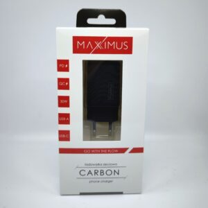 SIENINIS ĮKROVIKLIS MX CARBON 30W PD+QC USB-A+C JUODAS - Image 4