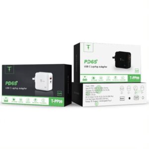 SIENINIS ĮKROVIKLIS T-PHOX MEGA T-PP09 GAN PD 65W USB/USB-C BALTAS - Image 6
