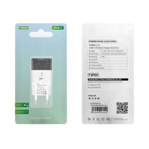 T-PHOX SIENINIS ĮKROVIKLIS T-PP10 20W USB-C JUODAS - Image 5