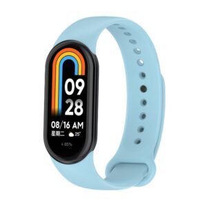SILIKONINIS DIRŽELIS MI BAND 8/M8 (9). ŠVIESIAI MĖLYNAS - Image 2