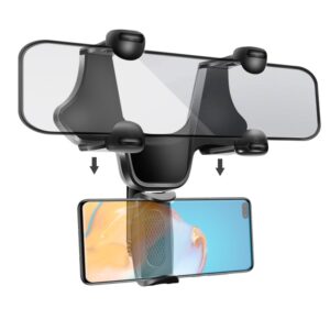 AUTOMOBILINIS LAIKIKLIS TVIRTINAMAS PRIE GALINIO VAIZDO VEIDRODĖLIO, JUODAS - Image 2