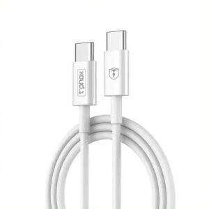 T-PHOX KABELIS GLARY LITE SERIES 3A 1M USB-C/USB-C BALTAS - Image 1